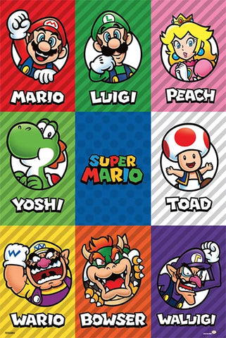 Mario: Character Grid Poster