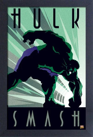 Marvel 11x17 Framed Print: Hulk Art Deco