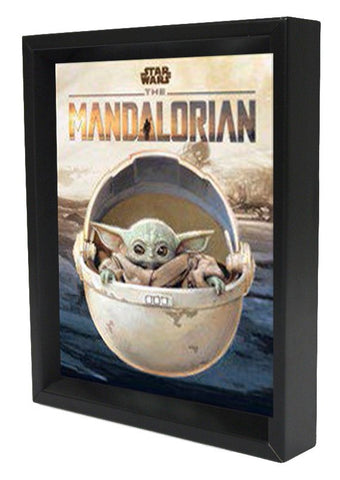 Star Wars Lenticular Shadow Box: Mandalorian - Child Floating